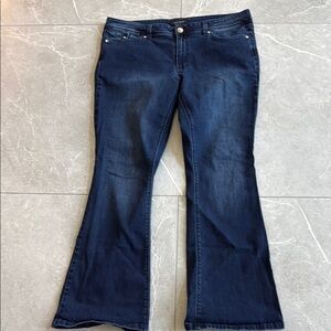 White House Black Market Blue Flare Wide Leg Jeans